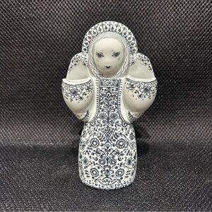 Vintage Danish Nymolle by Jacob E Bang Angel Candle Holder Black White Denmark